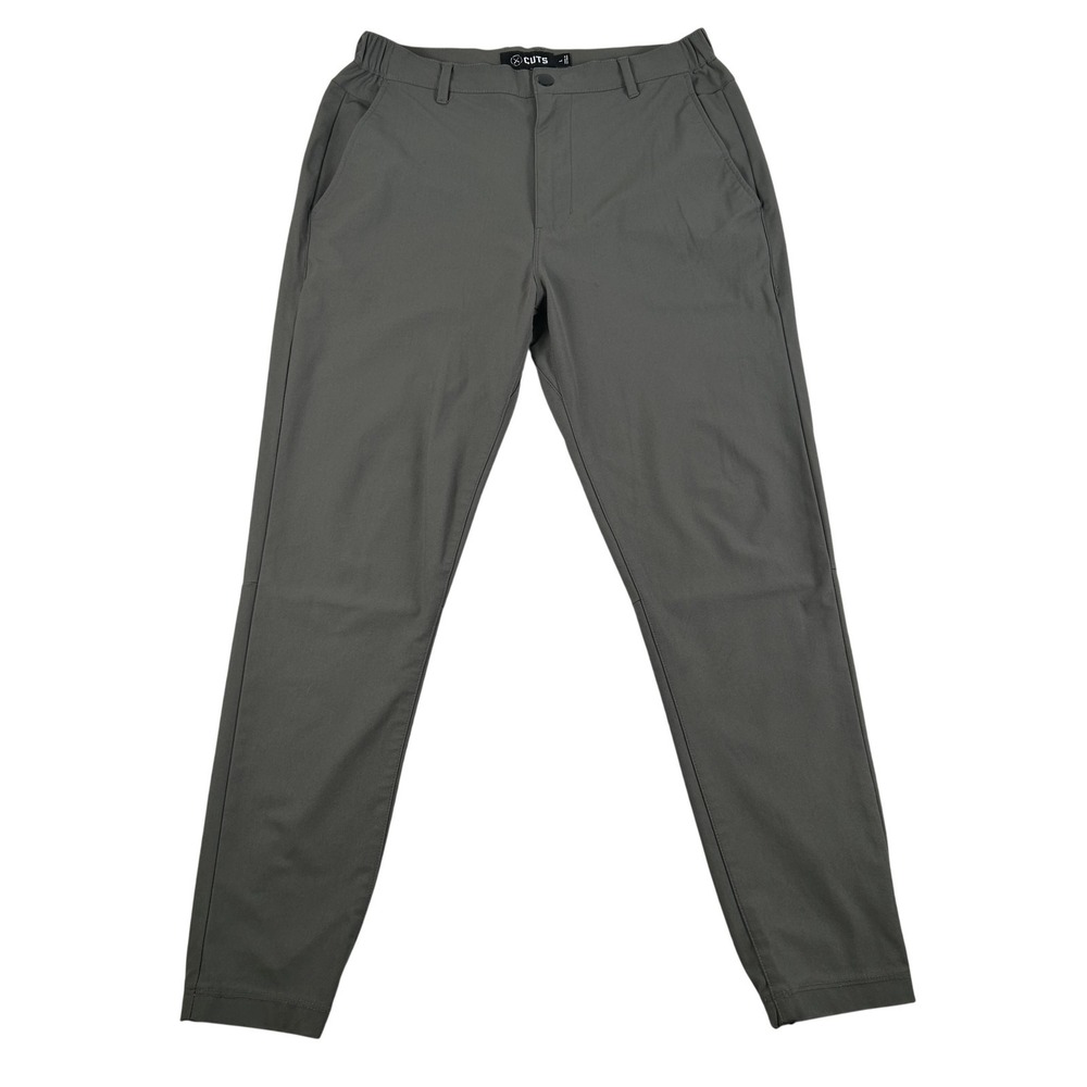 CUTS Pants Mens Large AO Jogger Stretch Chino Elastic Waist Travel Microfiber